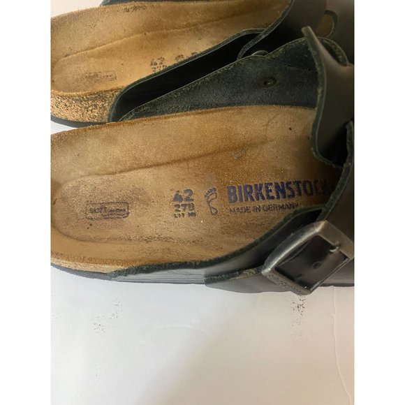 Birkenstock Men's Boston Amalfi Black Leather Comfort Clogs 42 - Picture 2 of 4